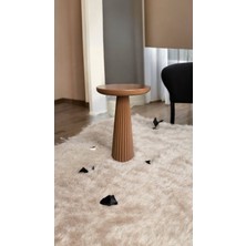 Wood Wooden Ahşap Kahverengi Renk Tekli Mantar Yan Sehpa Fiskos Çiçeklik Decorative