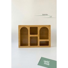 VarBiFırsat 40×28 cm Bambu Dekoratif Duvar Rafı