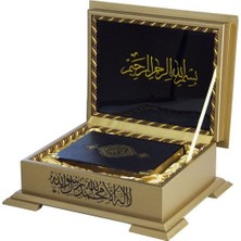 ChenSeaKTB Ahşap Kutulu Kur'an(Çanta Boy Sarı Renk) (0263)