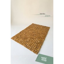 VarBiFırsat 40 x 60 cm Kaydırmaz Doğal Bambu Banyo Paspası Mat
