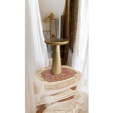 Doğal Masif Ahşap Tekli Mantar Sehpa Altın Renk