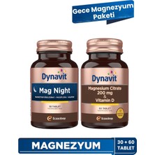 Dynavit Mag Night & Magnesium Citrate - Magnezyum Bisglisinat , Sitrat, D Vit - Gece Magnezyum Paketi