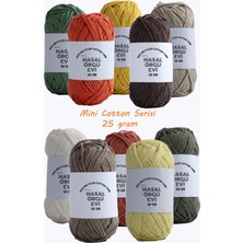 Masal Örgü Evi 25 Gram Mini Cotton SERISI%100 Pamuk Örgü Ipi 10 Renk Punch ve Amigurumi Ipi
