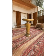 Wooden Ahşap Tekli Mantar Yan Sehpa Modern Tütün Renk Fiskos