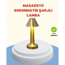 Marsilyan- Şarjlı Masa Lambası 3 Işık Modu Kademesiz Karartma Metal Gövde