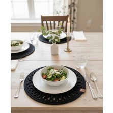 Mtg Jüt Tasarım El Emeği Doğal Jüt Kordon Halattan 6 Adet Desenli Model Supla Yemek Masası Tabak Altlığı Amerikan Servis