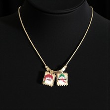 Bengü Accessories Noel Baba ve Kardan Adam Figürlü Yılbaşı Temalı Kolye