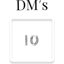 DMs Silver Küçük Tek Halka Taşlı Gümüş Küpe