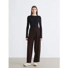 LC Waikiki Lcw Modest Kahverengi Beli Lastikli Kadın Eşofman Altı