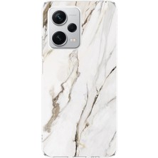 TechTree Redmi Note 12 Pro Plus Uyumlu Beyaz Mermer Tasarımlı Baskılı Silikon Kılıf