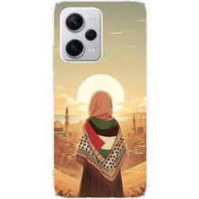 TechTree Redmi Note 12 Pro Plus Uyumlu Filistine Özgürlük Kız Tasarımlı Baskılı Silikon Kılıf