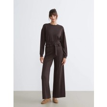 LC Waikiki Soulife Kahverengi Yüksek Belli Kadın Eşofman Altı