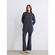 LC Waikiki Lcw Modest Antrasit Beli Lastikli Ispanyol Paça Kadın Eşofman Altı