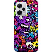 TechTree Redmi Note 12 Pro Plus Uyumlu Psikodeli Renkli Canavarlar Tasarımlı Baskılı Silikon Kılıf