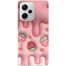 TechTree Redmi Note 12 Pro Plus Uyumlu Çilekli Pasta Tasarımlı Baskılı Silikon Kılıf