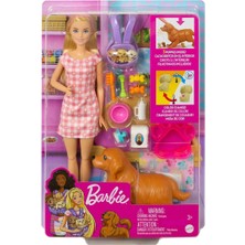 AyrStore HCK75 Barbie ve Yeni Doğan Köpekler Oyun Seti, Barbie ve Hayvanları