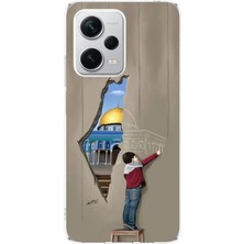 TechTree Redmi Note 12 Pro Plus Uyumlu Mescid-I Aksa Duvar Tasarımlı Baskılı Silikon Kılıf