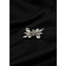 Barış Dizayn Bros Zarif Kristal Taşlı İncili Vintage Broş