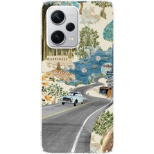 TechTree Redmi Note 12 Pro Plus Uyumlu Yeşil Sanatsal Yol Çiçekler Tasarımlı Baskılı Silikon Kılıf