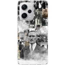 TechTree Redmi Note 12 Pro Plus Uyumlu Mustafa Kemal Atatürk Kolaj Tasarımlı Baskılı Silikon Kılıf