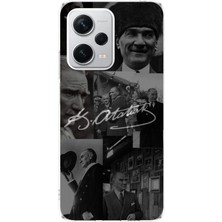 TechTree Redmi Note 12 Pro Plus Uyumlu Kemal Atatürk Imza Tasarımlı Baskılı Silikon Kılıf