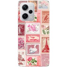 TechTree Redmi Note 12 Pro Plus Uyumlu Pembe Posta Pulları Tasarımlı Baskılı Silikon Kılıf