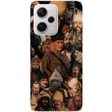 TechTree Redmi Note 12 Pro Plus Uyumlu Türk Büyükleri Kolaj Tasarımlı Baskılı Silikon Kılıf