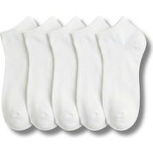 Kadın Beyaz Pamuklu Patik Çorap 5’li Paket