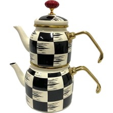 Mini Emaye Dama Çaydanlık Takımı, Şık ve Dayanıklı Tasarım