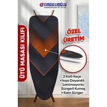 Çift Kat V Motif Isıya Dayanıklı Ütü Masası Kılıfı ve Süngerli Örtüsü