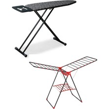 Pratik ve Şık Ütü Masası, Kurutmalık ve Arka Destek ile Set Halinde