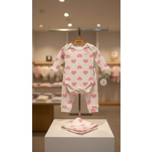 Leona Luxe Kalpli Kız Bebek Çıtçıtlı Body  & Alt Takım