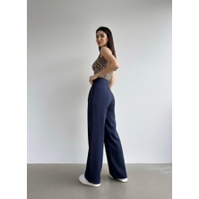 Haka Giyim Kadın Cıtcıt Kapamalı Doubleface Ithal Oversize Pileli Kumaş Palazzo Pantolon