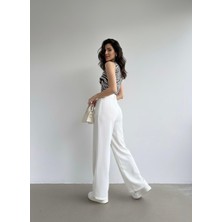 Haka Giyim Kadın Cıtcıt Kapamalı Doubleface Ithal Oversize Pileli Kumaş Palazzo Pantolon