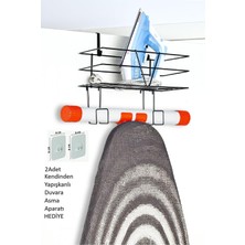 Pratik Kapı Arkası Duvara Monte Askısı, Siyah, Ütü ve Masası Düzenleyici