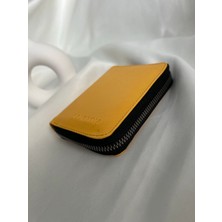 Huma Butik Takı Aksesuar Sarı Suni Deri Fermuarlı Cüzdan – Renkli ve Pratik Tasarım