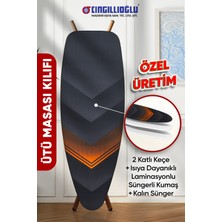 V Motif Çift Kat Keçe ve Süngerli Isıya Dayanıklı Ütü Masası Kılıfı