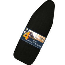 Çok Amaçlı Keçeli Süngerli Lastikli Ütü Masası Kılıfı Siyah 50X150 cm