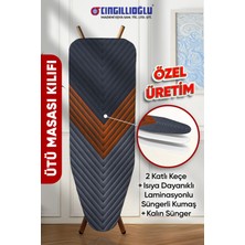 Esitme Motif Çift Kat Keçe ve Süngerli Isıya Dayanıklı Ütü Masası Kılıfı