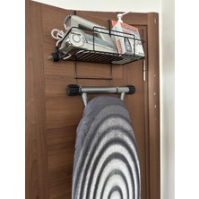 Siyah Kapı Arkası Ütü ve Ütü Masası Askısı, Düzenleyici Raf