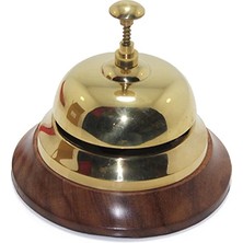 3E Grup Altı Ahşap Üstü Pirinç Masa Üstü Resepsiyon Çanı