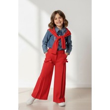 Miniğimin Cicileri Omuz Atkı Detaylı Gömlekli 2 li takım - Kırmızı