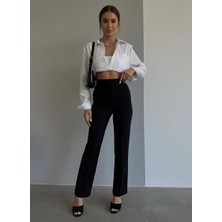 Haka Giyim Kadın Çımalı Full Likralı Palazzo Pantolon Çekme Solma Yapmaz