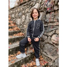 Butik Unisex Model Çocuk %100 Pamuklu Ceketli 2'li Eşofman Takımı