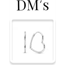DMs Silver Standart Asimetrik Kalpler Gümüş Küpe