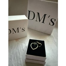 DMs Silver Kalp Charm Halka Gümüş Küpe