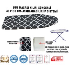 Süngerli Ütü Masası Kılıfı 48X130 Cm, Koruyucu ve Esnek Tasarım