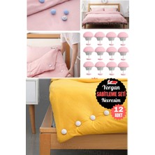 12'li Mantar Yorgan Tutucu Macaron Kaymaz Yorgan Battaniye Klipsi