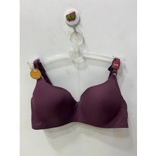 Belvü Kadın Desteksiz Balenli Boş Kap Micro Mürdüm Sütyen