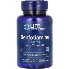 Life Extension, Tiaminli Benfotiamin, 100 Mg, 120 Vejetaryen Kapsül